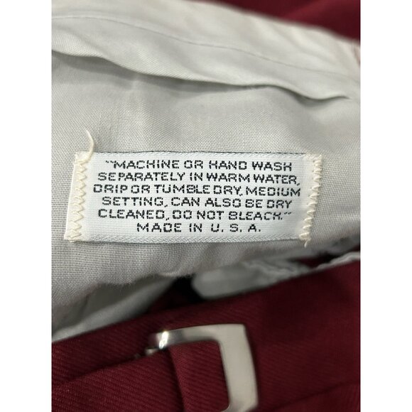 Vintage Burgundy Cropped Pants Adjustable Waist Tabs Made in USA - Picture 5 of 9